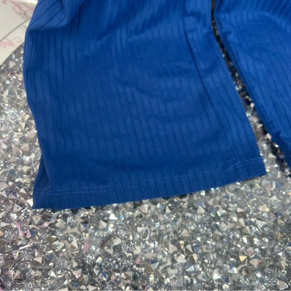 Rebel Sugar girls jumpsuit pants flared open side cutout Blue Ribbed Jumpsuit - Picture 9 of 16